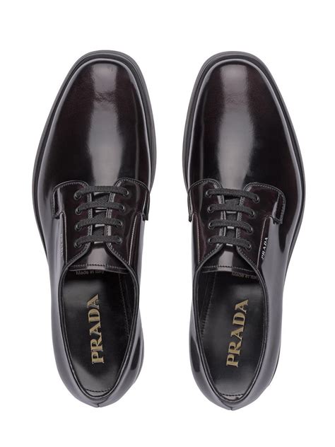 Prada Leather Platform Derby Shoes on SALE 